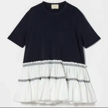united arrows 엠블로 티어드 콤비 숏 슬리브 니트