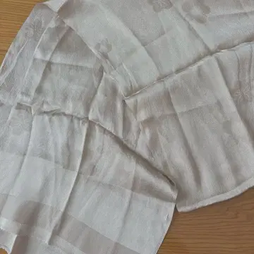 밝은 브라운 꽃무늬 실크 오비 장식 천