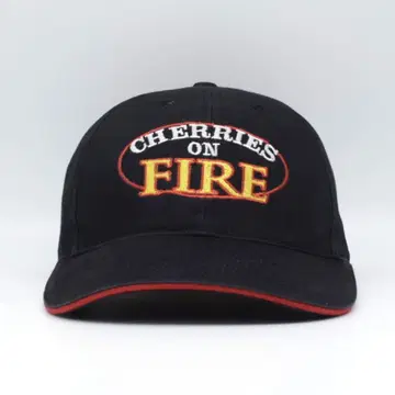 체리즈 온 파이어 FIRE 하바네로 자수 캡 구제 의류 블랙