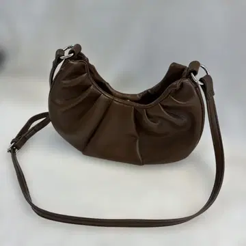 브라운 프릴 디자인 숄더백
