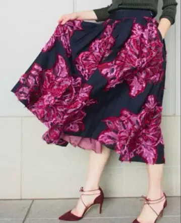 IENA LA BOUCLE 플라워 자카드 볼륨 스커트 34