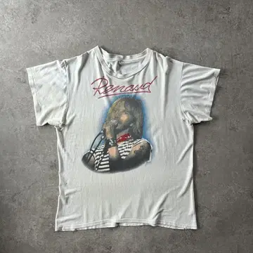 80s Renaud 르노 밴딩 티셔츠 USA제 화이트
