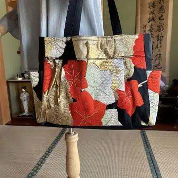 일본 의류용 토트백 꽃무늬 빨검