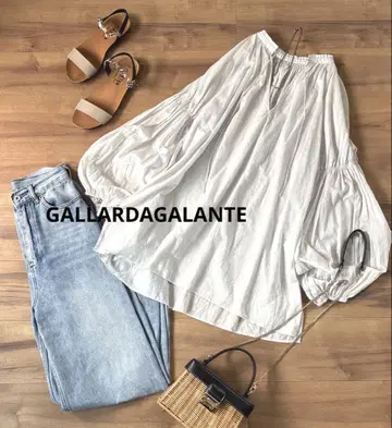 GALLARDAGALANTE 코튼 스키퍼 튜닉 블라우스 볼륨