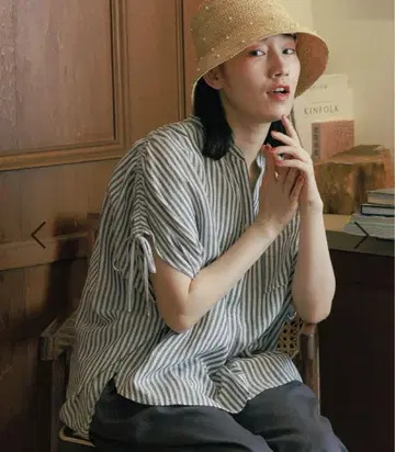 니코앤드 COMFORT 린넨 밴딩 블라우스