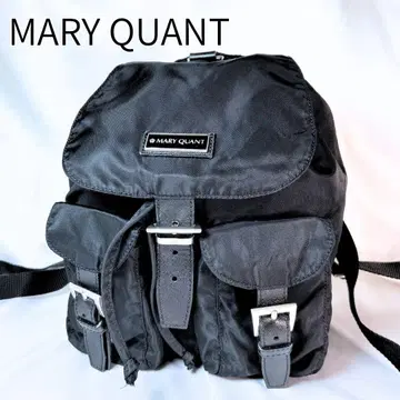 인기 MARYQUANT 미니 백팩 블랙 나일론 가벼운 로고 플레이트
