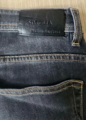 SIVIGLIA 시비글리아 워시드 블랙 데님 31 플라켓 버튼