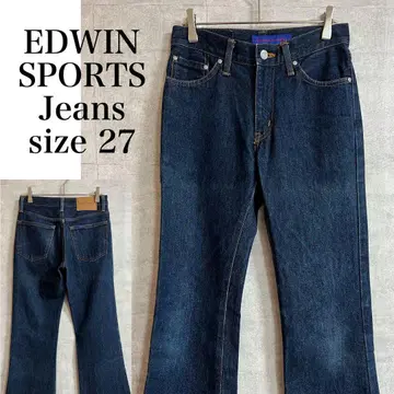 EDWIN SPORTS 플레어 데님 팬츠 네이비 다크 네이비 w27
