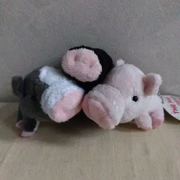 돼지 봉제 인형 THE PIG 마스코트 키체인 3개