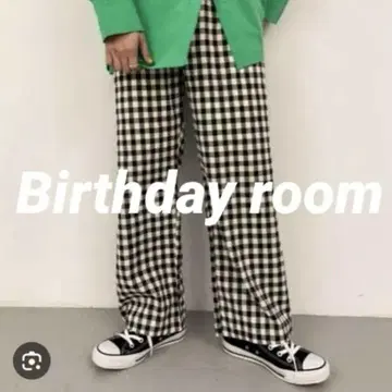 birthdayroom 깅엄 체크 릴랙스 팬츠