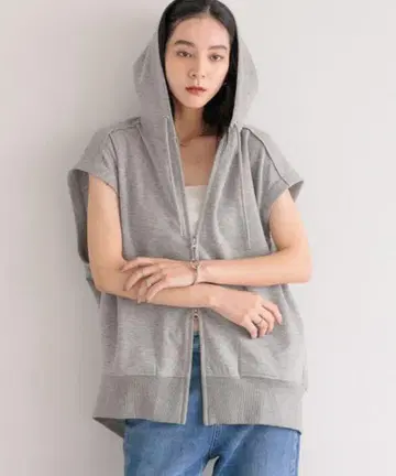 LOWRYSFARM ZIP 후디 슬리브리스