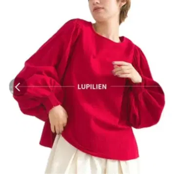 lupilien 루피리안 면 슬라브 직물 볼륨 소매 블라우스 빨간색