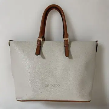 JIMMY CHOO 화이트 가죽 토트백