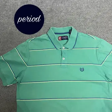P2210 CHAPS 90s 보더 반팔 피케 셔츠 아메카지