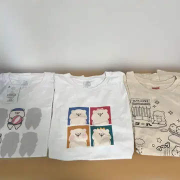 친구는 곰 티셔츠 L 사이즈 3장 세트