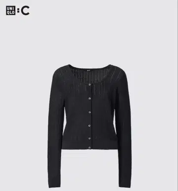 유니클로 C 레이스 라운드 인터넷 숏 가디건 [블랙] 블랙