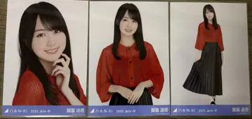 노기자카46 브로마이드 카키 하야카 컴프 메쉬 니트