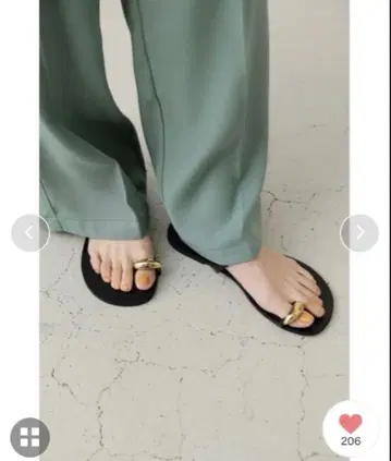 crie conforto 크리 컴포트 메탈릭 라인 플립플랍