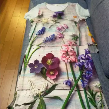 꽃무늬 프린트 반팔 미니 원피스 42