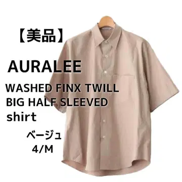오라리 WASHED FINX TWILL BIG HALF SLEEVED