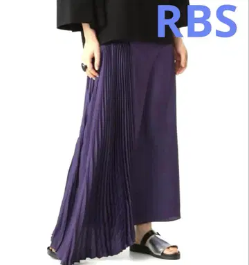 RBS 새틴 롱 스커트 플리츠 보라색 정가 26400 새상품급