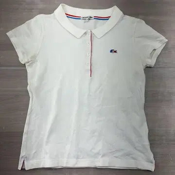 & 라코스테 화이트 피케 셔츠 40