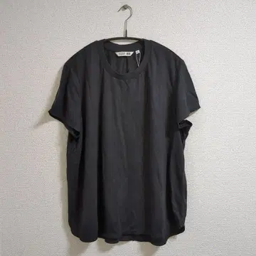 유니클로 코토니에 린넨 반팔 티셔츠 XL 블랙 검정