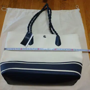 RRL 화이트 네이비 토트백