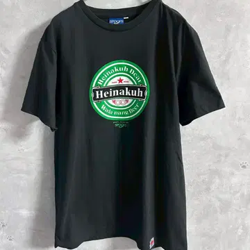 Heineken 하이네켄 로고 블랙 티셔츠 반팔 블랙