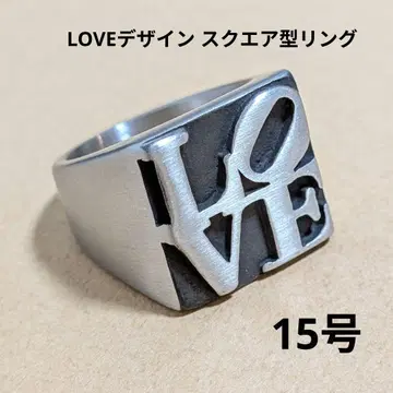 [남성용 반지] LOVE 디자인 스퀘어형 반지