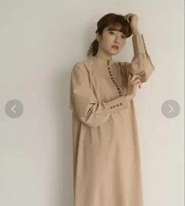 CLEIO 래글런 슬리브 롱 원피스 오렌지