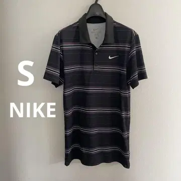 Nike DRI-FIT 피케 셔츠 블랙/보라색/화이트 스트라이프