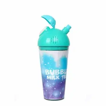 버블 보틀 밀크티 Bubble tea LEADWORKS 블루