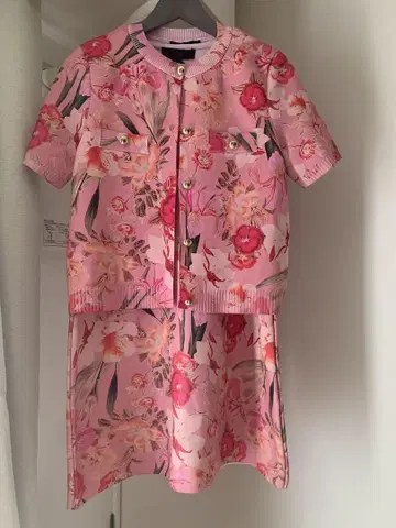 ZARA 자라 원피스 가디건 셋업 꽃무늬 핑크 S 새상품