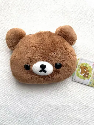 리락쿠마 차이로이코구마리 낚시릴이 달린 교통카드 지갑 봉제 인형