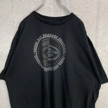 그린베이 패커스 NFL 팀 로고 블랙 티셔츠 2XL