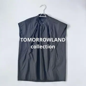 TOMORROWLAND 맥피 슬리브리스 블라우스 36 블랙 일본제 코튼