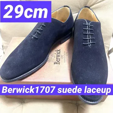 Berwick1707 블랙 스웨이드 레이스업