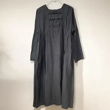 네스트로브 린넨 롱 원피스 밀푀유 턱 2way
