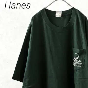 Hanes 티셔츠 반팔 크루넥 가슴 포켓 프린트 2XL 빅 사이즈