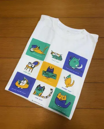 90s CAT(고양이) 프린트 티셔츠 싱글 스티치 고양이 동물
