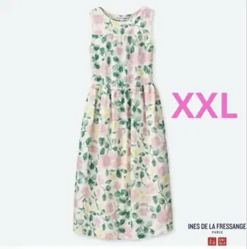 유니클로 이네스 콜라보 꽃무늬 프린트 원피스 2XL
