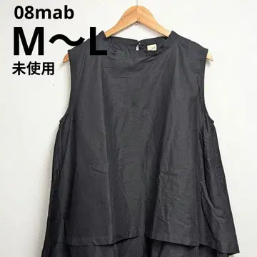 미사용 08mab M L 블랙 슬리브리스 린넨