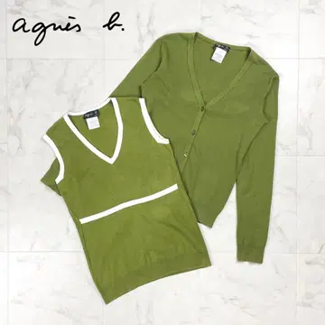 agnes b. 가디건 앙상블 다크 그린 사이즈 1*ED822