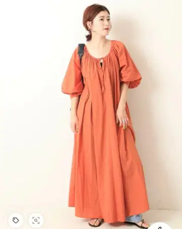 Spick&Span 원피스 주홍색 맥시 길이 오버 사이즈