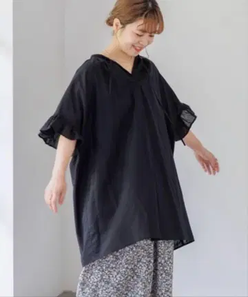 studioCLIP 면 린넨 츄닉 블라우스