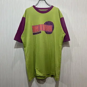 ROBE DI KAPPA 티셔츠 90s 유로 구제 의류 그린 퍼플