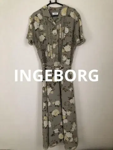 INGEBORG 꽃무늬 반팔 롱 원피스 엘레강트 레이스 프릴
