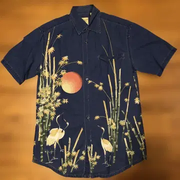 Tori Richard 알로하 셔츠 S 네이비