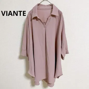 VIANTE 스키퍼 블라우스 튜닉 핑크 빅 사이즈 루즈한 사이즈